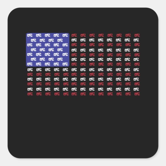  RV Amerikaanse vlag | Amerikaanse eigenaar van ee Vierkante Sticker (Voorkant)