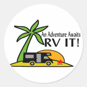 RV Avontuur Ronde Sticker