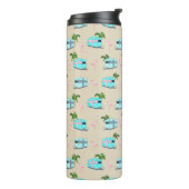 RV Beach Camping met Flamingos Thermosbeker (Gedraaid links)