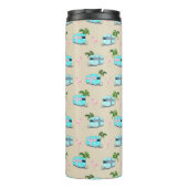 RV Beach Camping met Flamingos Thermosbeker (Achterkant)