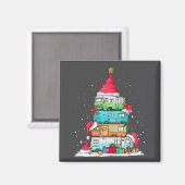 Rv Camng Camper Travel Vacation Christmas Tree Xma Magneet (Voorkant / Achterkant)