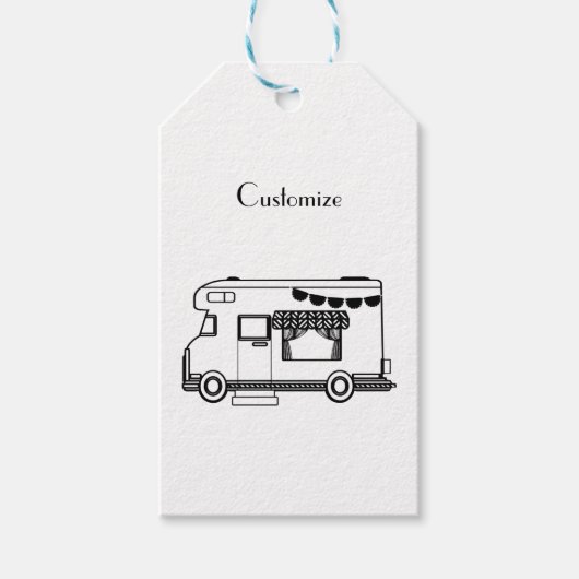 RV Camper Caravan Thunder-Cove Cadeaulabel (Voorkant)