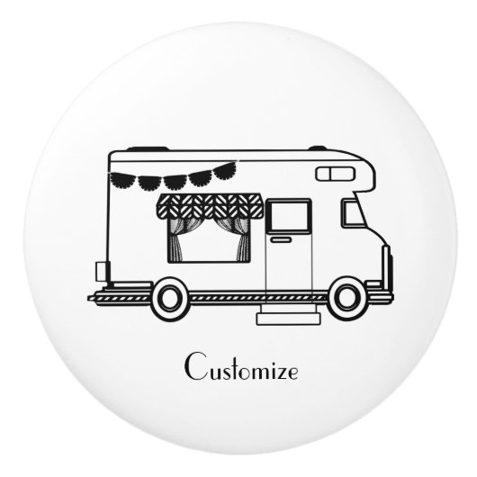 RV Camper Caravan Thunder_Cove Keramische Knop (Voorkant)