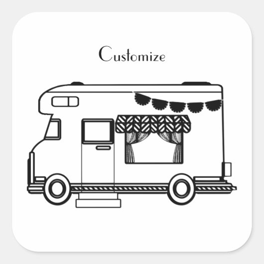 RV Camper Caravan Thunder-Cove Vierkante Sticker (Voorkant)