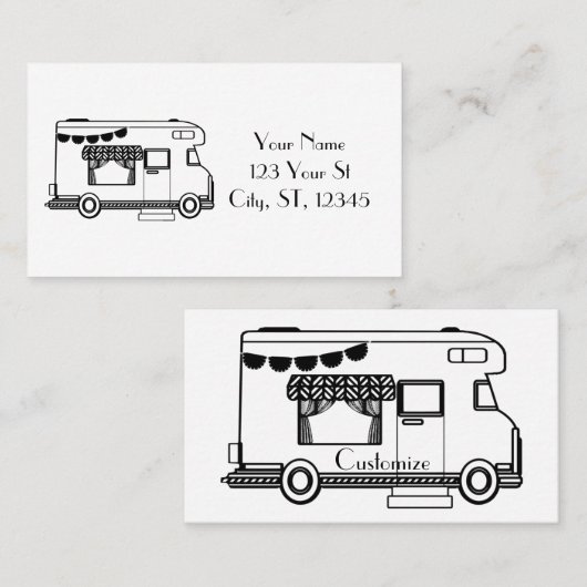 RV Camper Caravan Thunder-Cove Visitekaartje (Voorkant / Achterkant)