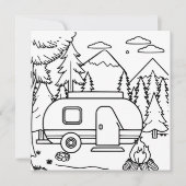 RV Camper en kampvuur | kleurplaat (Voorkant)