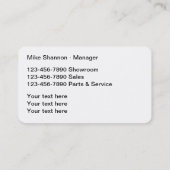 RV Camper en Visitekaartjes op kampeerterreinen (Achterkant)