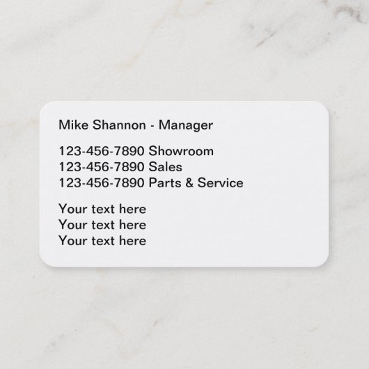 RV Camper en Visitekaartjes op kampeerterreinen (Achterkant)