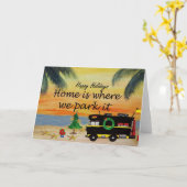 RV camper kerstkaarten van mijn kunst Kaart (Gele Bloem)