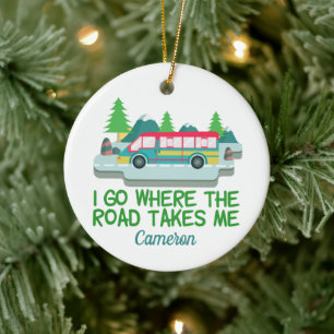RV Camper Road Trip Cute wereldreiziger Keramisch Ornament