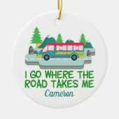 RV Camper Road Trip Cute wereldreiziger Keramisch Ornament (Voorkant)