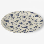 RV Camper Tent Campfire Patroon Papieren Bordje (Gekanteld)