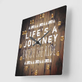 RV Camper Travel Quote Rustisch Hout Vierkante Klok (Hoek)