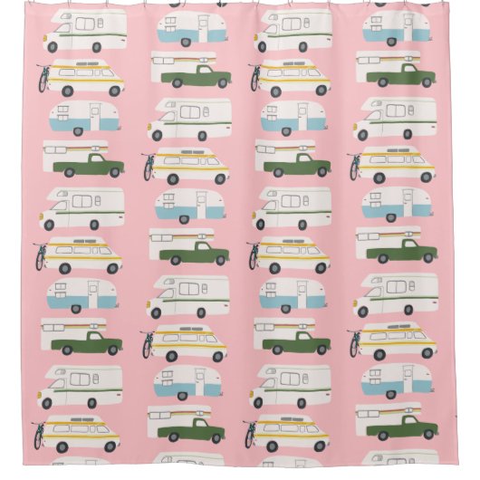 RV Campervan vanlife Motorhome Trailer CUSTOMIZE Douchegordijn (Voorkant)