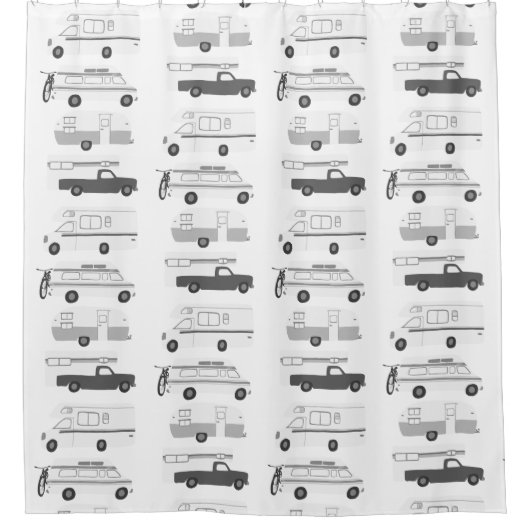 RV Campervan vanlife Motorhome Trailer CUSTOMIZE Douchegordijn (Voorkant)