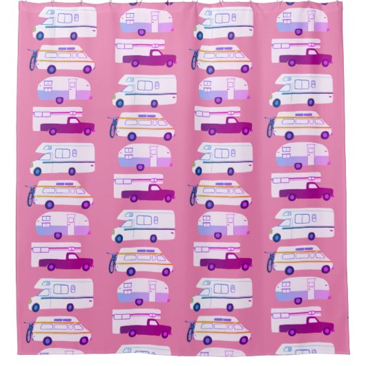 RV Campervan vanlife Motorhome Trailer CUSTOMIZE Douchegordijn (Voorkant)