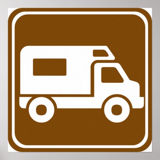 RV Campground Highway Sign Poster (Voorkant)