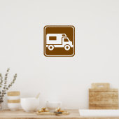 RV Campground Highway Sign Poster (Keuken)