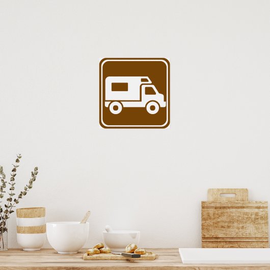 RV Campground Highway Sign Poster (Keuken)