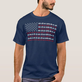 RV Camping 4 juli Amerikaanse vlag motorhomes retr T-shirt