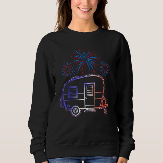 RV Camping American Flag Fireworks 4 juli Cam Trui (Voorkant)