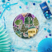 RV Camping Berg Sun Scène Papieren Bordje (Feest)