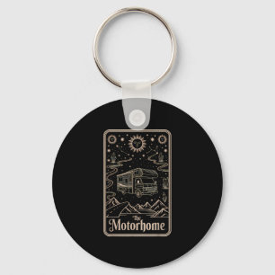Rv camping camper de motorhome maan berg sleutelhanger
