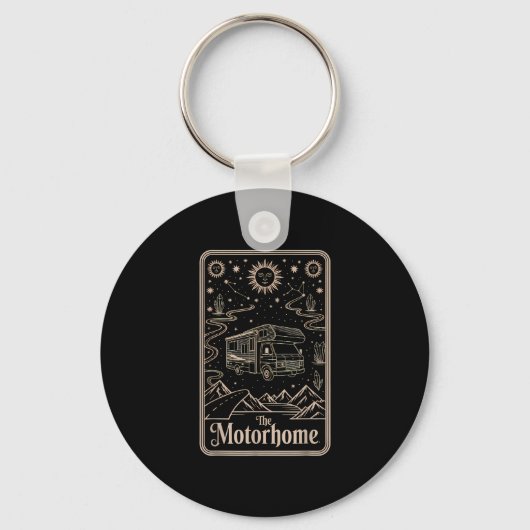 Rv camping camper de motorhome maan berg sleutelhanger (Voorkant)