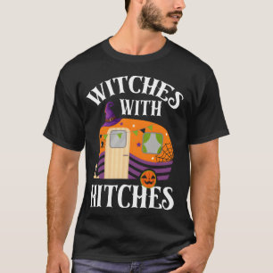 Rv Camping Camper Halloween Heksen Met Aanhangwage T-shirt