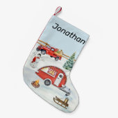 RV Camping Camper Snow Winter Kerstmis Kleine Kerstsok (Voorkant (Hangend))