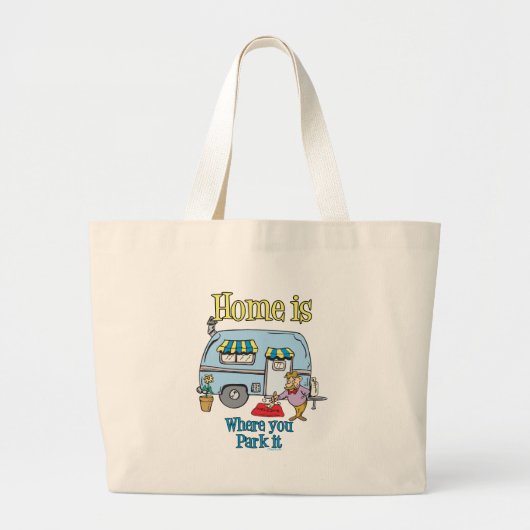 Rv Camping Grote Tote Bag (Voorkant)