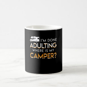 RV-camping is gemaakt om aan te geven waar Camper  Koffiemok