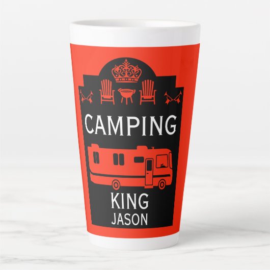 RV Camping King USA Latte Mok (Voorkant)