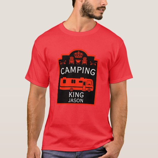 RV Camping King USA T-shirt (Voorkant)