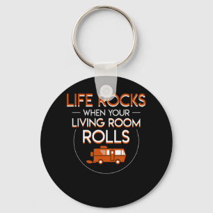 RV Camping Life Rocks Living Room Rolls Sleutelhanger