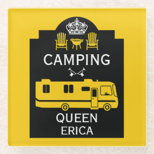RV Camping Queen USA Glazen Onderzetter