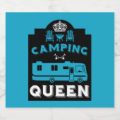 RV Camping Queen USA Sparkling Wijnetiket (Enkel label)