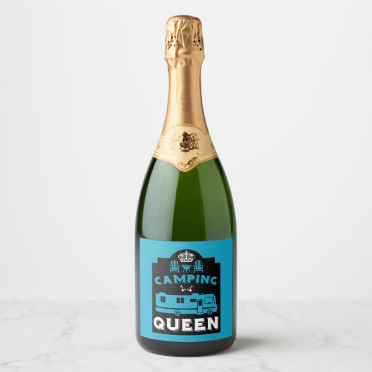 RV Camping Queen USA Sparkling Wijnetiket (Voorkant)