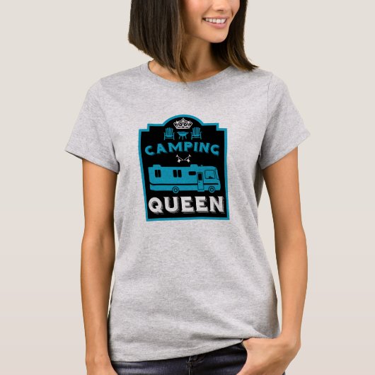 RV Camping Queen USA T-shirt (Voorkant)