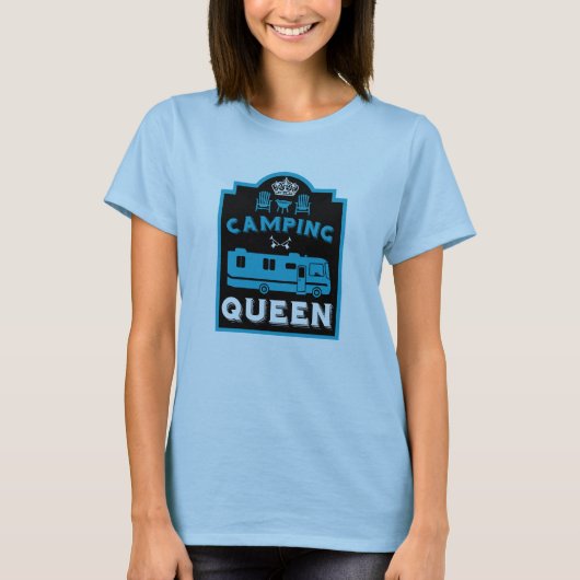 RV Camping Queen USA T-shirt (Voorkant)
