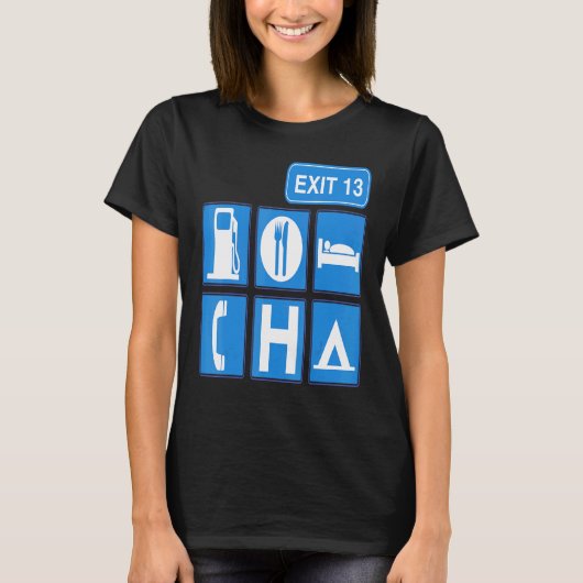 RV Camping Road Travel Highway Sign T-shirt (Voorkant)