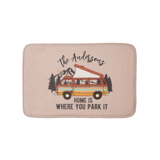 RV Camping Tent Trailer Home is waar u het parkere Badmat (Voorkant)