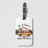 RV Camping Tent Trailer Home is waar u het parkere Bagagelabel (Voorkant (verticaal))