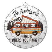 RV Camping Tent Trailer Home is waar u het parkere Dartbord (Voorkant)