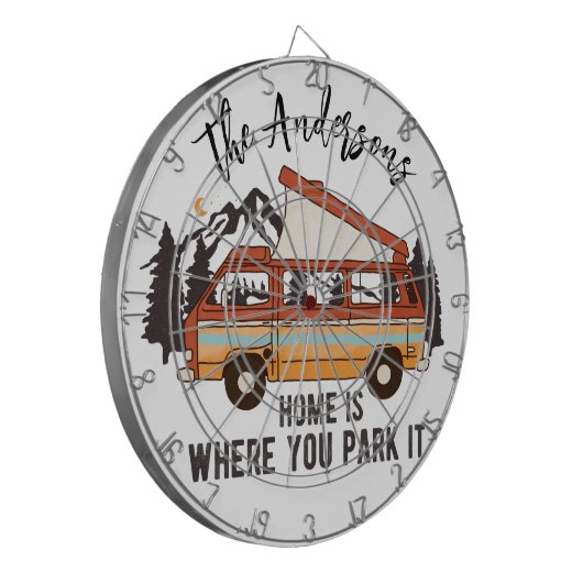 RV Camping Tent Trailer Home is waar u het parkere Dartbord (Voorkant Links)