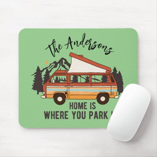 RV Camping Tent Trailer Home is waar u het parkere Muismat (Met muis)