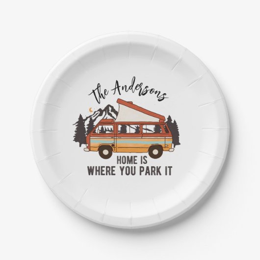 RV Camping Tent Trailer Home is waar u het parkere Papieren Bordje (Voorkant)