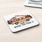 RV Camping Trailer "Thuis is waar je het parkeren" Bier Onderzetter (Linkerzijde)