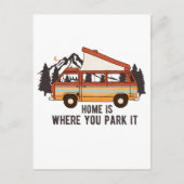RV Camping Trailer "Thuis is waar je het parkeren" Briefkaart (Voorkant)