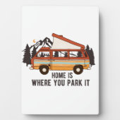 RV Camping Trailer "Thuis is waar je het parkeren" Fotoplaat (voorkant)